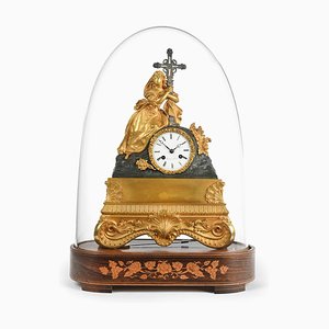 Antique Charles X St. Mary Magdalene Clock Clock under Glass-NQ-624858