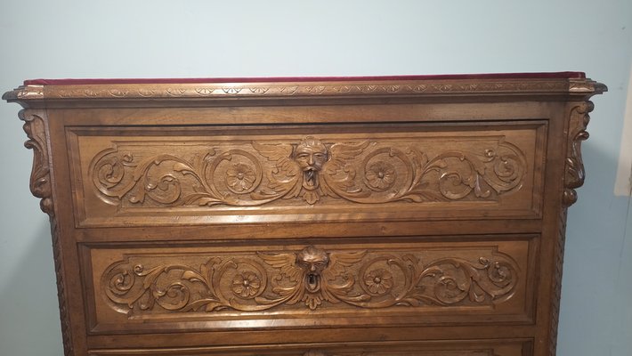 Antique Chest of Drawers in Walnut, 19th Century-BZF-1740912