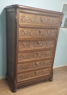 Antique Chest of Drawers in Walnut, 19th Century-BZF-1740912