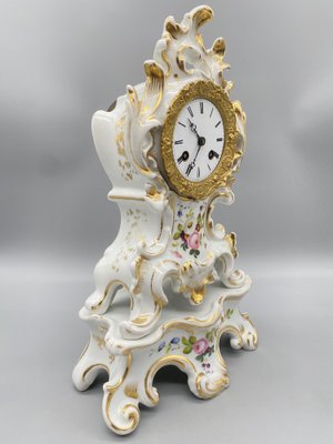 Antique Chimney Clock in Porcelain by Japy Frere, Paris, France, 1850s-CZ-1794513