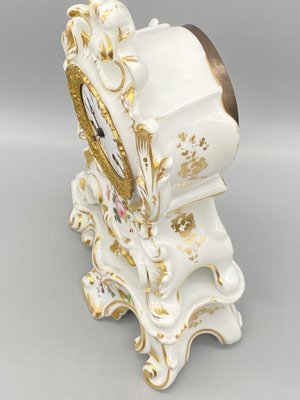 Antique Chimney Clock in Porcelain by Japy Frere, Paris, France, 1850s-CZ-1794513