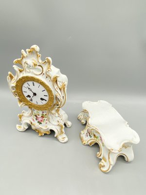 Antique Chimney Clock in Porcelain by Japy Frere, Paris, France, 1850s-CZ-1794513