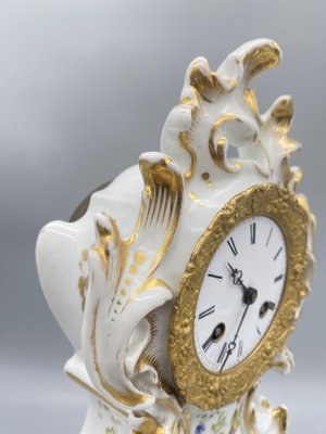 Antique Chimney Clock in Porcelain by Japy Frere, Paris, France, 1850s-CZ-1794513