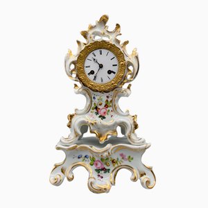 Antique Chimney Clock in Porcelain by Japy Frere, Paris, France, 1850s-CZ-1794513