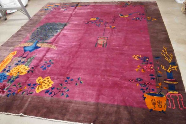 Antique Chinese Art Deco Rug, 1920s-JZV-1170243