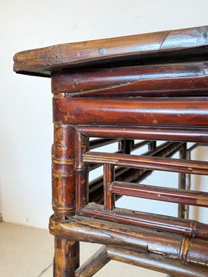 Antique Chinese Bamboo Console Table, 1800s-NPC-872605