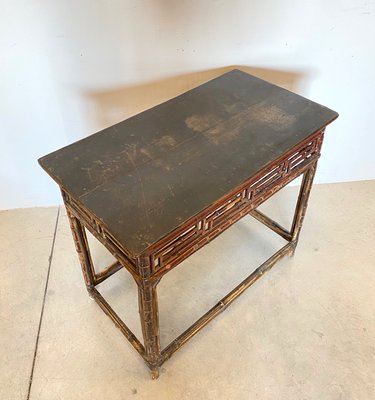 Antique Chinese Bamboo Console Table, 1800s-NPC-872605