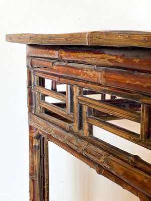 Antique Chinese Bamboo Console Table, 1800s-NPC-872605