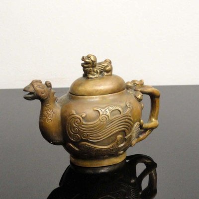 Antique Chinese Bronze Teapot Pitcher-YGE-590359