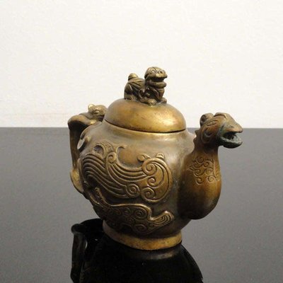 Antique Chinese Bronze Teapot Pitcher-YGE-590359