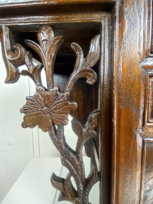 Antique Chinese Elmwood Altar Coffer with Foliage-Carved Spandrels-WZZ-1264265