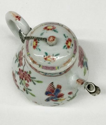 Antique Chinese Famille Rose Teapot With Cover-UCH-1224797