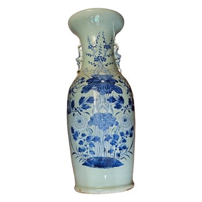 Antique Chinese Glazed Porcelain Vases with Dragon and Chrysanthemen Flowers, China, 1900s, Set of 2-TCS-1401239