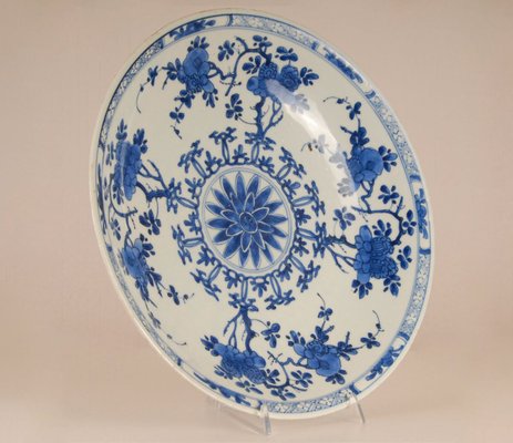 Antique Chinese Kangxi Period Blue & White Porcelain Charger Plate, 1600s-GOE-885844