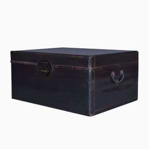 Antique Chinese Linen Trunk Chest-MB-1174894