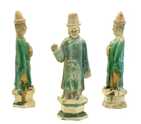 Antique Chinese Ming Period Terracotta Sculptures, Set of 3-ZCI-751785