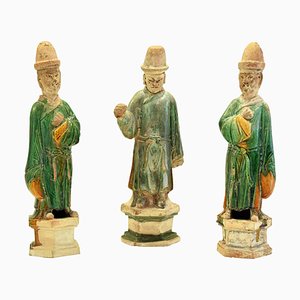 Antique Chinese Ming Period Terracotta Sculptures, Set of 3-ZCI-751785