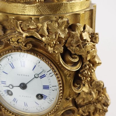 Antique Clock in Bronze from Vittoz, Paris, 19th Century-VMM-2044006