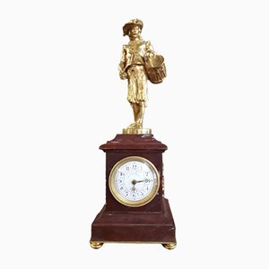 Antique Clock with Sculpture of a Drummer from E.Thomas-AKA-715628