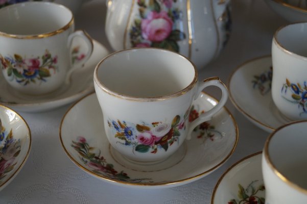 Antique Coffee Service from Porcelaine De Paris, 1870s, Set of 14-DVX-1804292