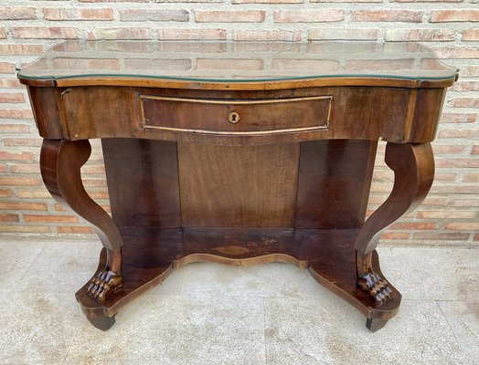 Antique Console Table in Wood with Drawer-NOU-1324082