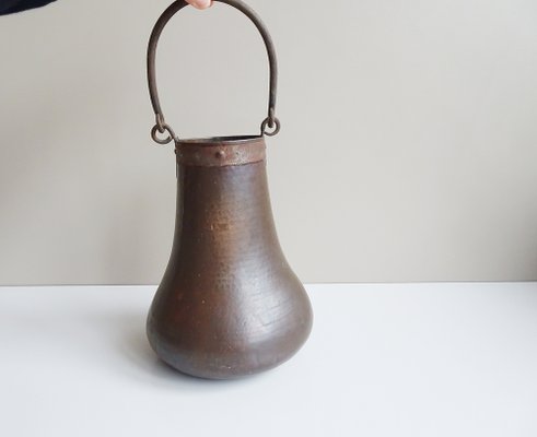 Antique Copper Pot with Forged Iron Handle-BLG-1248879