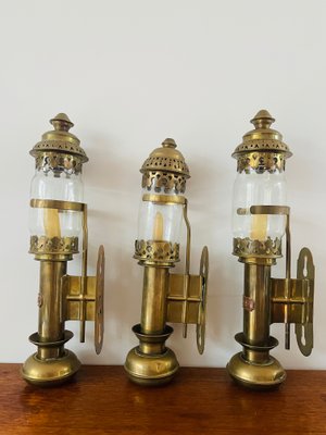 Antique Copper Train Wall Lanterns, Set of 3-WQJ-1154733