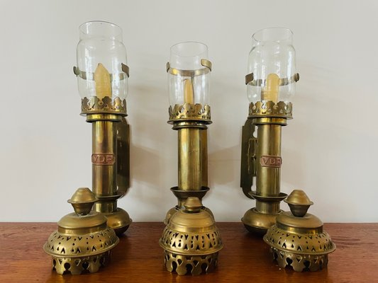 Antique Copper Train Wall Lanterns, Set of 3-WQJ-1154733