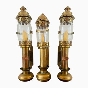 Antique Copper Train Wall Lanterns, Set of 3-WQJ-1154733