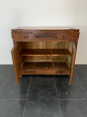 Antique Credenza with Mirror in Cherry, 1890s, Set of 2-IJR-1731690