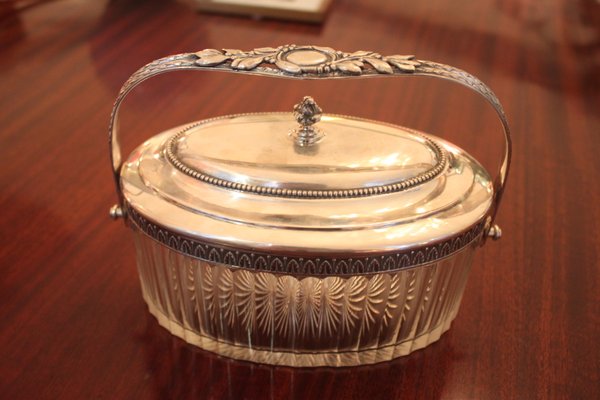 Antique Crystal and Silver Metal Dish from Schwarz und Steiner-SEI-577120