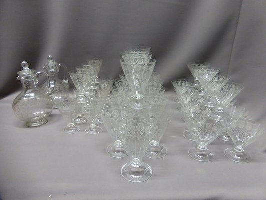 Antique Crystal Glasses, Set of 44-WSV-605288