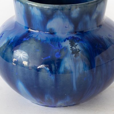 Antique Crystalline Drip Glaze Vase from La Faience Héraldique Pierrefonds-IXK-1095652