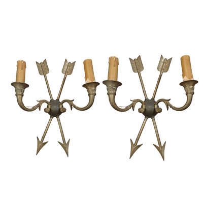 Antique Cupido Bronze Wall Sconces, 1800s, Set of 2-TCS-1811960