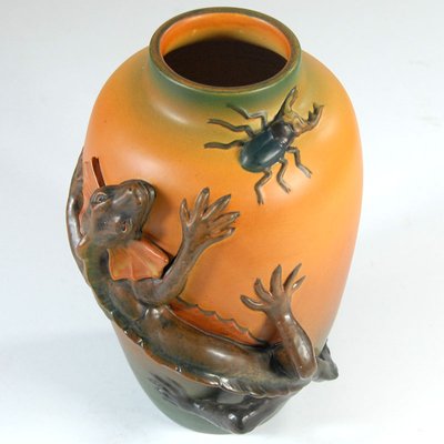 Antique Danish Art Nouveau Ceramic Floral Vase from Ipsen, 1920s-GIW-926003