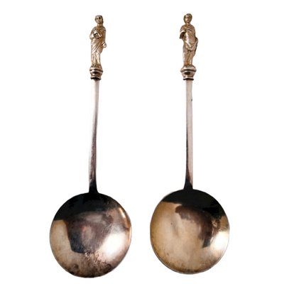 Antique Danish Spoons in Silver, Set of 2-TCS-1352957