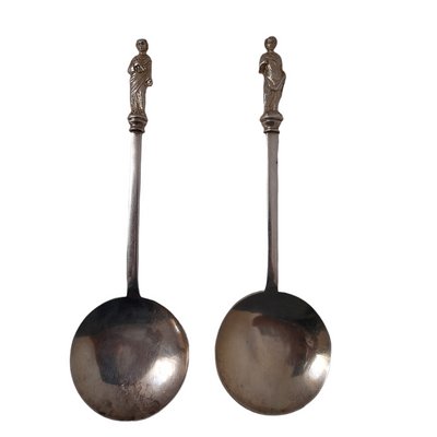 Antique Danish Spoons in Silver, Set of 2-TCS-1352957