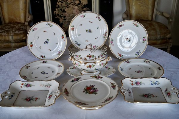 Antique Dessert Service with Basket, 1890, Set of 14-DVX-1811168