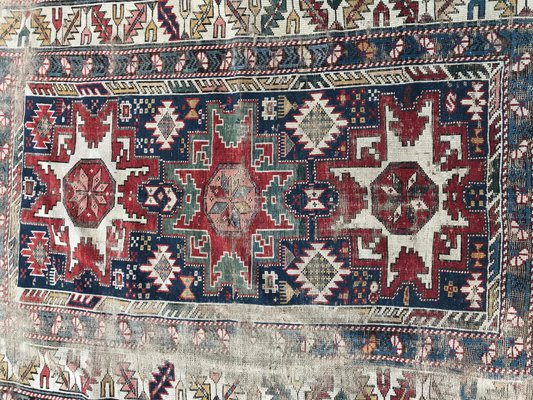 Antique Distressed Lesgui Caucasian Chirwan Rug-YMM-1114626