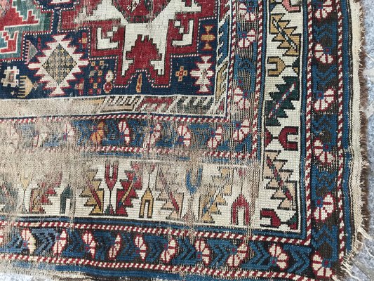 Antique Distressed Lesgui Caucasian Chirwan Rug-YMM-1114626