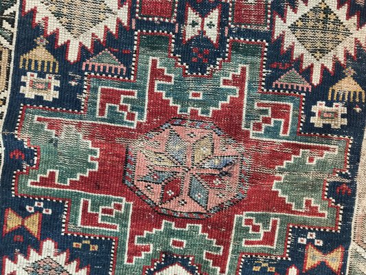 Antique Distressed Lesgui Caucasian Chirwan Rug-YMM-1114626