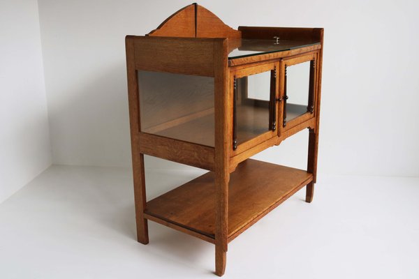 Antique Dutch Art Deco Amsterdam School Tea Cabinet / Display Bar Cabinet, 1920s-WIP-2041771