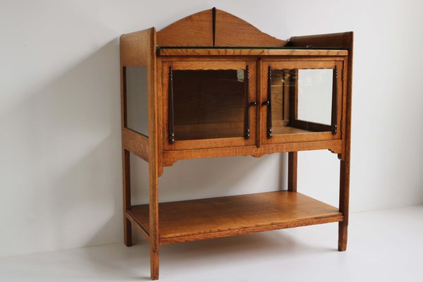 Antique Dutch Art Deco Amsterdam School Tea Cabinet / Display Bar Cabinet, 1920s-WIP-2041771