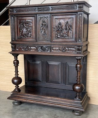 Antique Dutch Hand Carved Renaissance Raised Cabinet, 1890-PSK-2028894