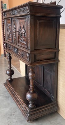 Antique Dutch Hand Carved Renaissance Raised Cabinet, 1890-PSK-2028894