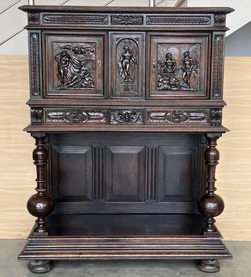 Antique Dutch Hand Carved Renaissance Raised Cabinet, 1890-PSK-2028894