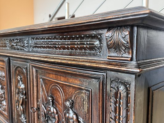 Antique Dutch Hand Carved Renaissance Raised Cabinet, 1890-PSK-2028894