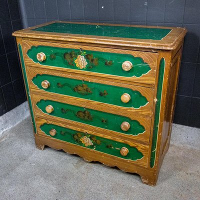 Antique Dutch Hand-Painted Dresser, 1900s-IA-736524