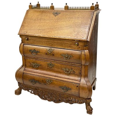 Antique Dutch Secretaire in Oak-UCH-1224435