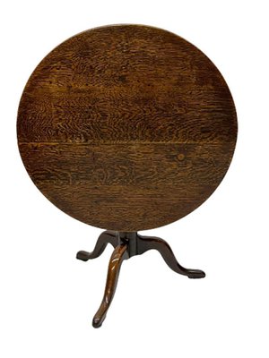 Antique Dutch Tilt-Top Tripod Table in Oak-UCH-1372782